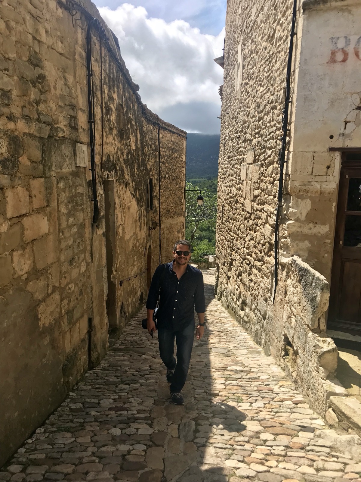 Cristián Roberts in a stone village in Provence